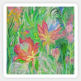Abstract Protea tropical garden Sticker